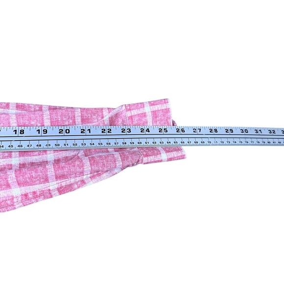 Johnnie O Hangin Out Shirt Men’s Large Red Pink Check Cotton Long Sleeve Button - Picture 9 of 10